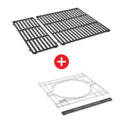 WEBER CRAFTED Porcelain-Enameled Cast-Iron Cooking Grates & Frame Kit – SPIRIT 300 Series & SMOKEFIRE EX4